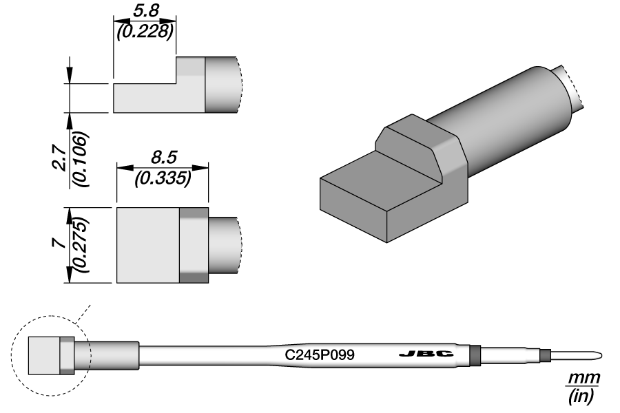 C245P099 - Chrome Finish Blade Cartridge 7